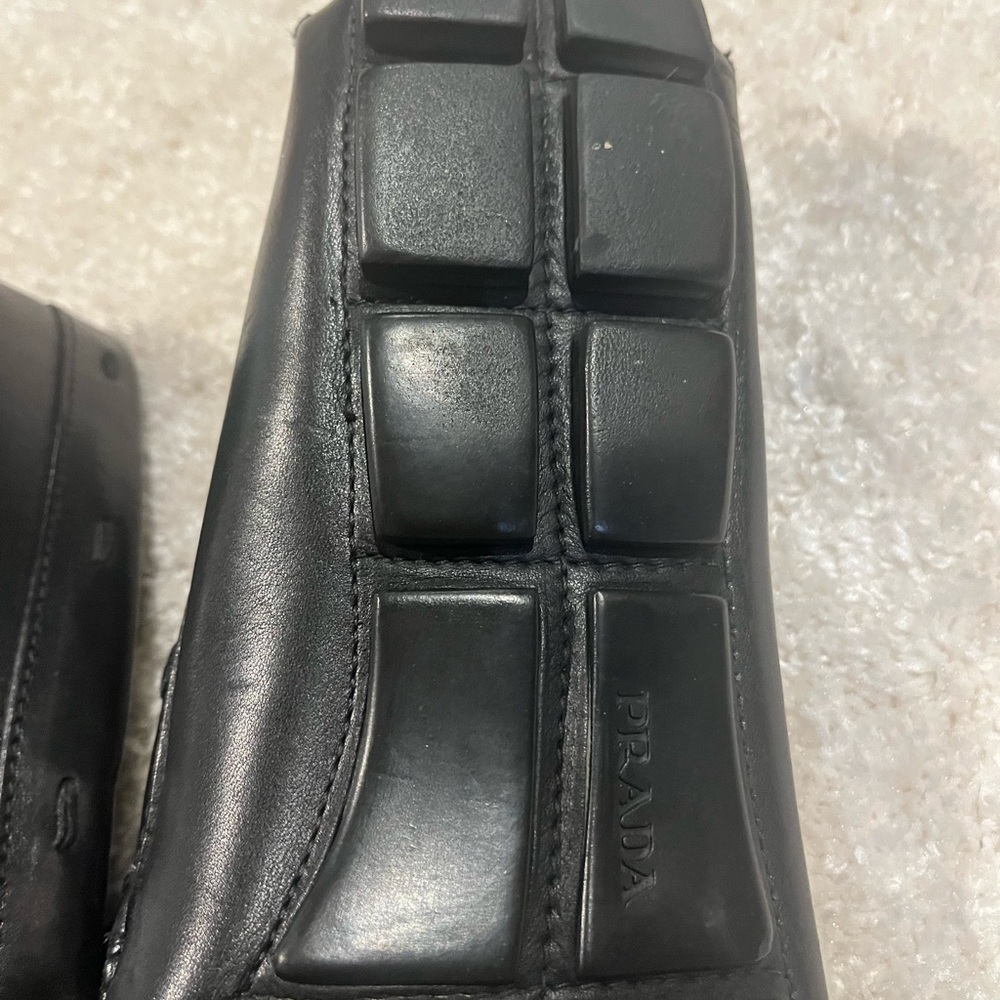 Prada Black Slip On Driving Loafer size10Leather - Picture 7 of 10